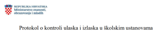 Protokol o kontroli ulaska i izlaska u školskim ustanovama